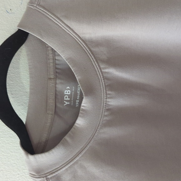 YPB Your Personal Best NeoKnit Mini Crew Cropped Sweatshirt Tan Women's Size M - Picture 2 of 7